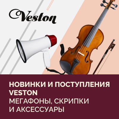Новинки и поступления VESTON: мегафоны, скрипки и аксессуары