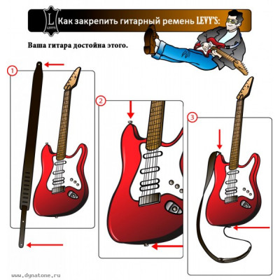 Как закрепить гитарный ремень LEVY'S